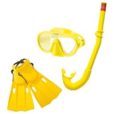 Набор для плавания с ластами Intex Master Class желтый