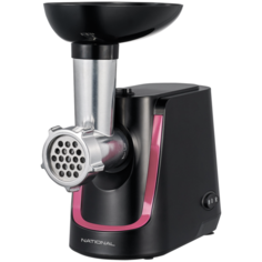 Мясорубка NATIONAL NK-MG011/MG012, черный/малиновый
