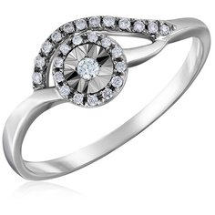 Бронницкий Ювелир Кольцо из белого золота юпR-44082, размер 15.5