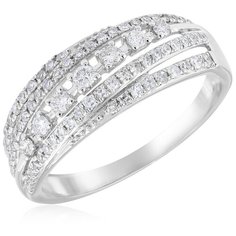 Бронницкий Ювелир Кольцо из белого золота МэR49142, размер 16.5