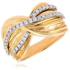 Бронницкий Ювелир Кольцо из желтого золота юпR-2063HT, размер 17