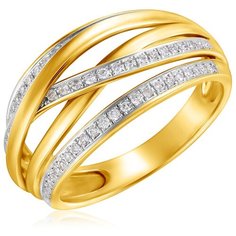 Бронницкий Ювелир Кольцо из желтого золота мзS266DWA4, размер 17.5