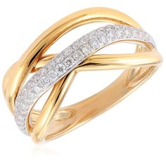 Бронницкий Ювелир Кольцо из желтого золота ЛряDHR692, размер 18