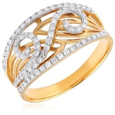 Бронницкий Ювелир Кольцо из желтого золота мзR 44891, размер 18