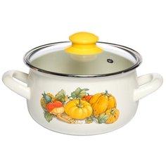 Кастрюля Интерос Тыква, 5.7 л, белый с рисунком