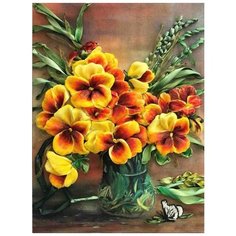 Каролинка Набор для вышивания лентами Иван да Марья 17 x 23.5 см (КЛ(л)-4008)