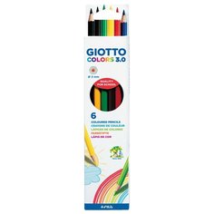 Карандаши цветные Giotto "Colors" 06цв., заточен., картон, европодвес Fila