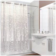 Штора для ванной Valiant White Shine 180х180 белый