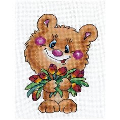 Klart Набор для вышивания Медвежонок с тюльпанами 12 x 15 см (8-182)