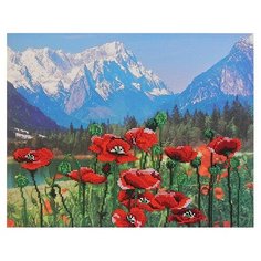 М.П.Студия Набор для вышивания бисером Маки и горы 28 x 35 см (БГ-224)