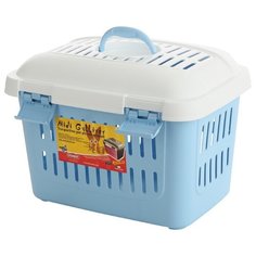 Корзина-переноска для собак Beeztees Midi Gulliver 45х33х33 см белый/голубой