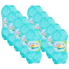 Пряжа Alpina Viven, 100 % бамбук, 50 г, 405 м, 10 шт., №21св.бирюзовый