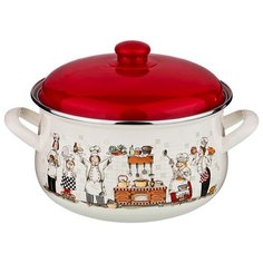 Кастрюля эмалированная Agness 951-023 "Повара" 4,8л, индукция
