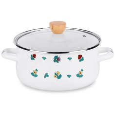 Кастрюля MOULIN VILLA Ete CAE-015, 1.5 л, белый/зеленый