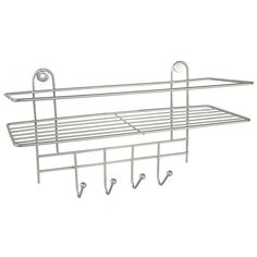 Полка для ванной Rosenberg RUS-385014 прямая с 4 крючками