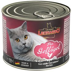 Влажный корм для кошек Leonardo Quality Selection, с птицей 200 г