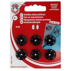 Кнопки пришивные 10 (KIN1000 №6) металл "KOH-I-NOOR" d 15 мм 6 шт. черный