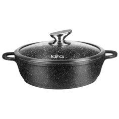 LR02-213 Сотейник LARA серия Rio 32см, 4,8л, мрамор, капсулированное индукционное дно, крышка