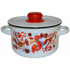 Кастрюля Appetite Паприка, 1.5 л, белый/красный