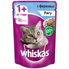 Влажный корм для кошек Whiskas с форелью 85 г (кусочки в соусе)