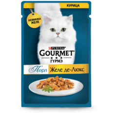 Влажный корм для кошек Gourmet Перл Желе де-люкс, с курицей 75 г (кусочки в желе)