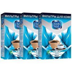 Одноразовые фильтры для капельной кофеварки Top House Неотбеленные Размер 1х4