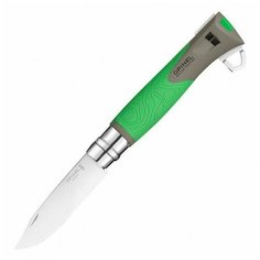 Нож Opinel №12 Explore, нержавеющая сталь, зеленый