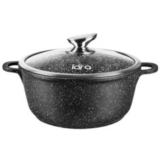 LR02-203 Кастрюля LARA серия Rio 22см, 3.1л, мрамор, капсулированное индукционное дно, крышка