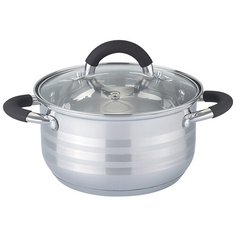 Кастрюля со стекл. крышкой силикон. ручки 3,7 л индукция Agness (937-122)