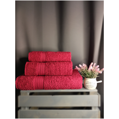 Хлопковые полотенца VILLSOFF(красный) Villsoft