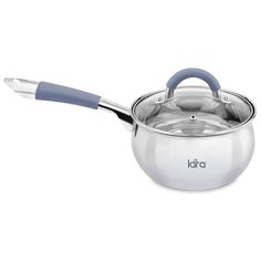 LR03-14 Ковш LARA (нерж) серия BELL 16x8,5см, 1,8л,капсулированное индукционное дно, крышка