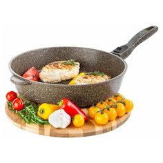 Сковорода - гриль круглая Гармония вкуса "Коричневый опал", 28 см Elan Gallery