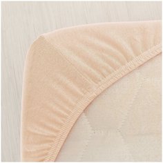 Простыня на резинке 160/200/20, цвет Персик , (100% хлопок, г.Иваново, Мерцана)