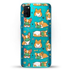 Силиконовый чехол Корги в масках на Samsung Galaxy M21 Andy & Paul