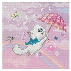 Набор для вышивания "Белая кошечка" Белоснежка