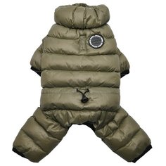 Комбинезон для собак PUPPIA утеплённый "Ultra Light Jumpesuit B", хаки, S (Южная Корея)