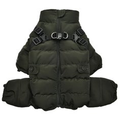 Комбинезон для собак PUPPIA утеплённый "Soft Onesie", хаки, L (Южная Корея)