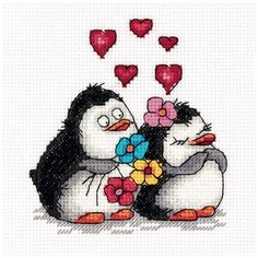 Набор для вышивания 8-287 "Влюбленные пингвины" Klart
