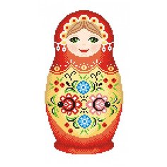 Набор для вышивания КН №05 №455 "Матрёшка. Городецкая роспись" 16 х 25 см М.П.Студия