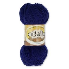 Пряжа Adelia "AURA" 100% акрил №075 т. синий - 10 мотков по 50 г