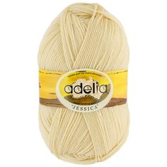 Пряжа Adelia "JESSICA" 67% шерсть, 33% полиэстер №19 экрю - 5 мотков по 100 г