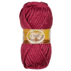 Пряжа Adelia "FAST" 78% акрил, 22% шерсть №07 бордовый - 3 мотка по 150 г