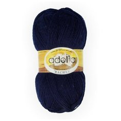 Пряжа Adelia "RACHEL" 90% шерсть, 10% полиэстер №14 т.синий - 5 мотков по 100 г