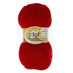 Пряжа Adelia "OLIVIA" 60% акрил, 40% шерсть №11 красный - 5 мотков по 100 г