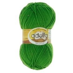 Пряжа Adelia "OLIVIA" 60% акрил, 40% шерсть №10 зеленый - 5 мотков по 100 г