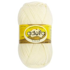 Пряжа Adelia "LUCAS" 70% шерсть, 30% акрил №01 БЕЛЫЙ - 5 мотков по 100 г