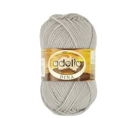 Пряжа Adelia "DINA" 100% шерсть №27 св.серый - 10 мотков по 50 г