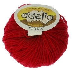 Пряжа Adelia "FIONA" 50% шерсть, 50% акрил №222 красный - 10 мотков по 50 г