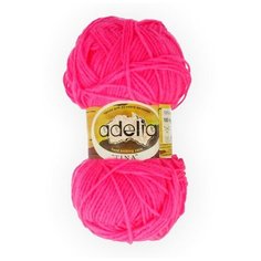 Пряжа Adelia "TINA" 100% акрил №169 неон.розовый - 5 мотков по 100 г