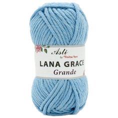 Пряжа из Троицка Lana Grace Grande 100гр. 65м. (25% мериносовая шерсть, 75% акрил супер софт ) (2820 воздушно-голубой) 5 шт Троицкая камвольная фабрика